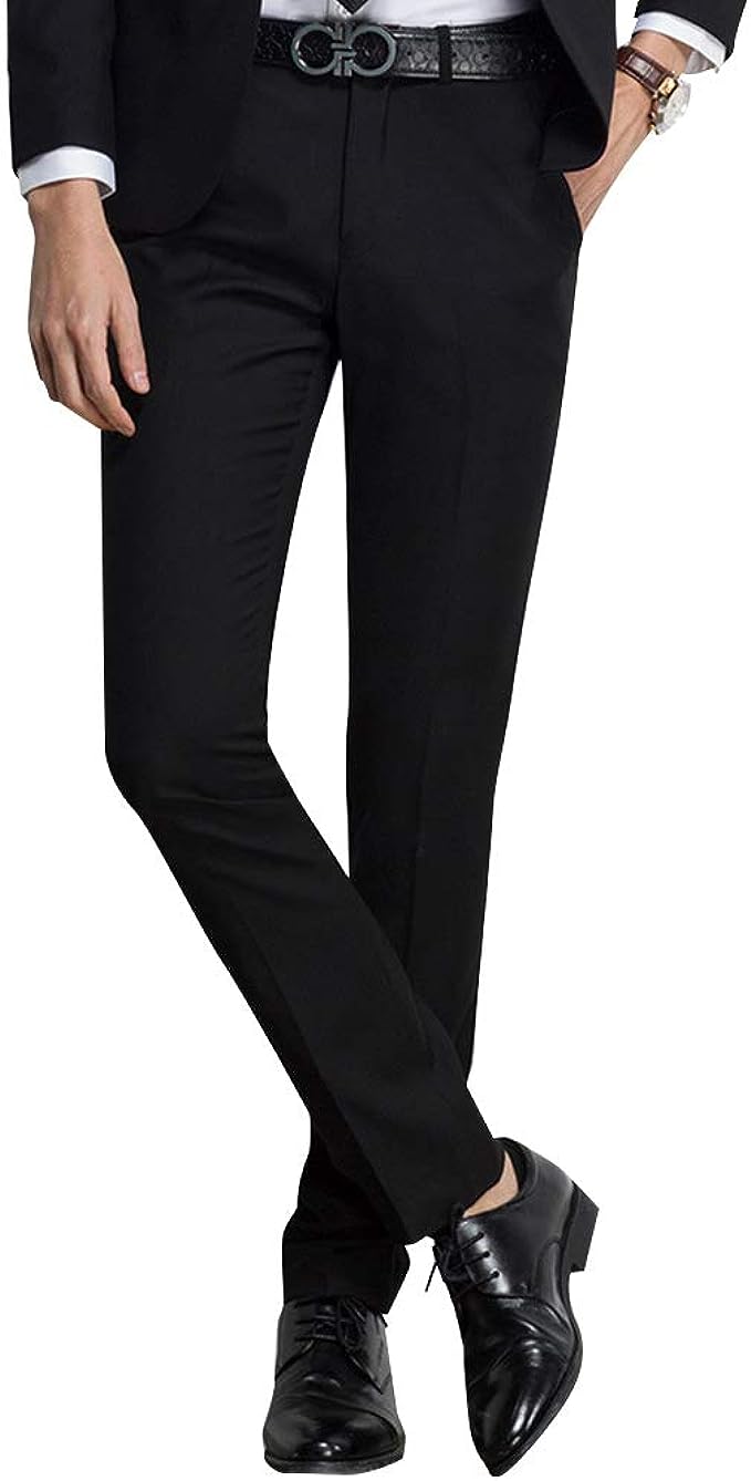 Kuson Hommes Pantalons de Costume Slim Fit Business Repassage Facile