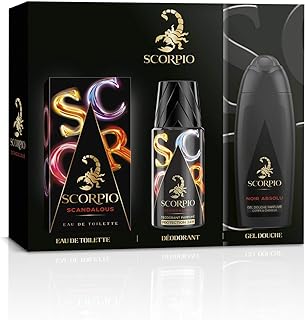 SCORPIO Coffret 3 produits Scandalous - Eau de toilette flacon 75ml, Gel Douche 250ml et Déodorant atomiseur 150ml SCORPIO Coffret 3 produits Scandalous - Eau de toilette flacon 75ml, Gel Douche 250ml et Déodorant atomiseur 150ml