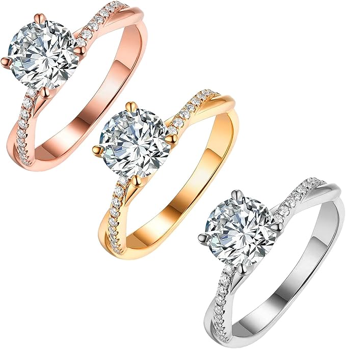 Femme Bague De Fian&ccedil;Ailles Diamant En Forme De C&oelig;Ur Pour , 925 Boucles D'Oreilles En Argent Sterling Avec Strass, Bracelet Femme acier inoxydable 316 Bracelet Coeur R&eacute;glable avec - Bijoux - Parures