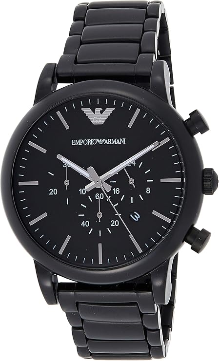Montre chronographe Emporio Armani pour homme, montre en acier inoxydable, taille de boîtier de 46 mm