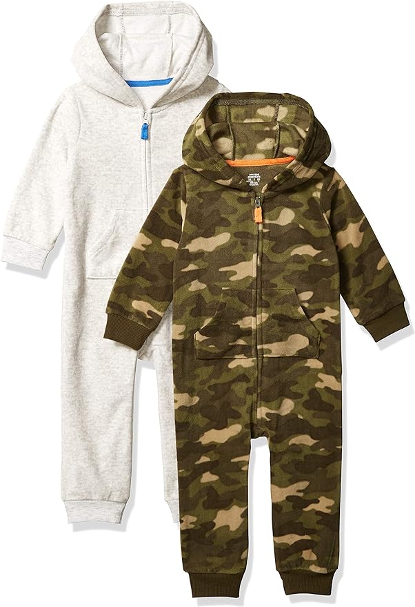 Amazon Essentials Combinaison sport micropolaire &agrave; capuche, Lot de 2