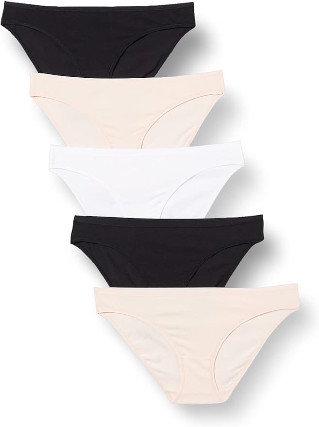 Iris & Lilly Culotte Hipster - Lot de 5 - Echancr&eacute;e en Coton Femme