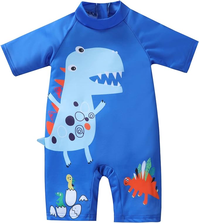 Allowith Maillot De Bain Bebe Gar&ccedil;ons 1 Pi&egrave;ce Anti-UV Imprim&eacute; Dinosaure De Dessin Anim&eacute; Manches &agrave; S&eacute;chage Rapide Combinaison B&eacute;b&eacute; Maillot De Plong&eacute;e 6 Mois-4 Ans