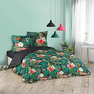 douceur d'intérieur parure 3 pièces 240 x 220 cm jardin exotique