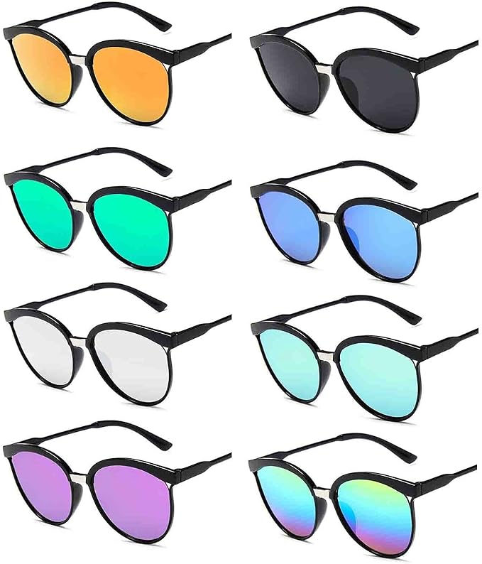 XBACKIYX Lunettes De Soleil Femmes Hommes R&eacute;Tro Polaris&eacute; Petit Miroir Teint&eacute; Lentille Lunette De Soleil Polychromatiques UV400