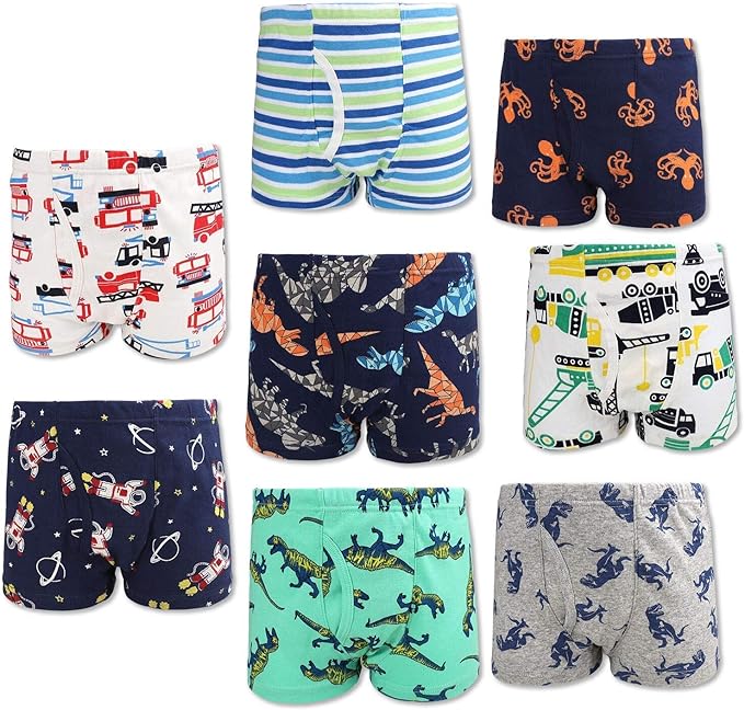 FLYISH DIRECT 8 Boxer Enfant Gar&ccedil;on, sous-v&ecirc;tements de Gar&ccedil;on Boxer Slip en Coton Culotte Pantalon 3-11 Ans