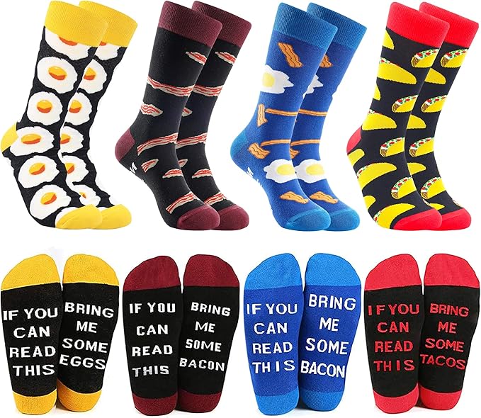 BISOUSOX Chaussette Drôle If You Can Read This Bring Me A Glass of Wine Coffee Beer Chaussettes pour Hommes de Mode Cadeau pour Date D'anniversaire,Anniversaire,Saint Valentin