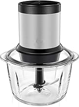 Hachoir avec bol en verre résistant à la chaleur, 400 W, 1 litre, noir