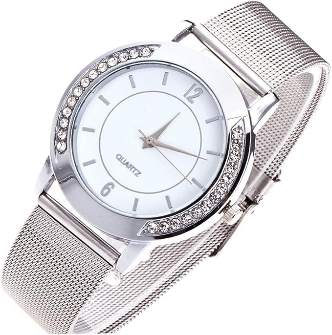 Femme Montre Tendance Chinois Quartz Montre Décontractée Acier Inoxydable Bande Décontracté
