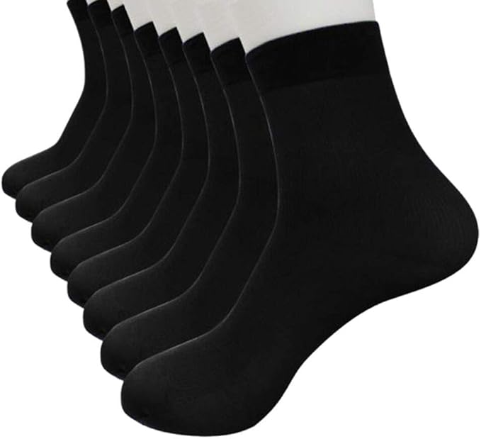 HOTHONG Chaussettes Courtes Fines Et Respirantes 8 Paires De Fibres De Bambou Ultra-Minces éLastiques Soyeuses Courtes Bas De Soie Hommes Chaussettes Sport Confortables Classiques Chaussettes