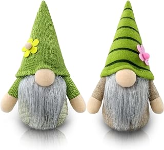 Gehydy Fleurs GNOME de Printemps Lot de 2 Deco Paques GNOME Peluche Elfe Décoration Printemps pour Maison Cuisine