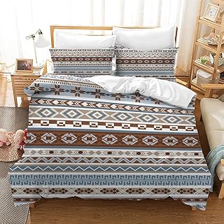 LXTOPN Parure de lit 3 pièces en microfibre douce avec housse de couette et 2 taies d'oreiller de 50 x 75 cm - Motif losan...