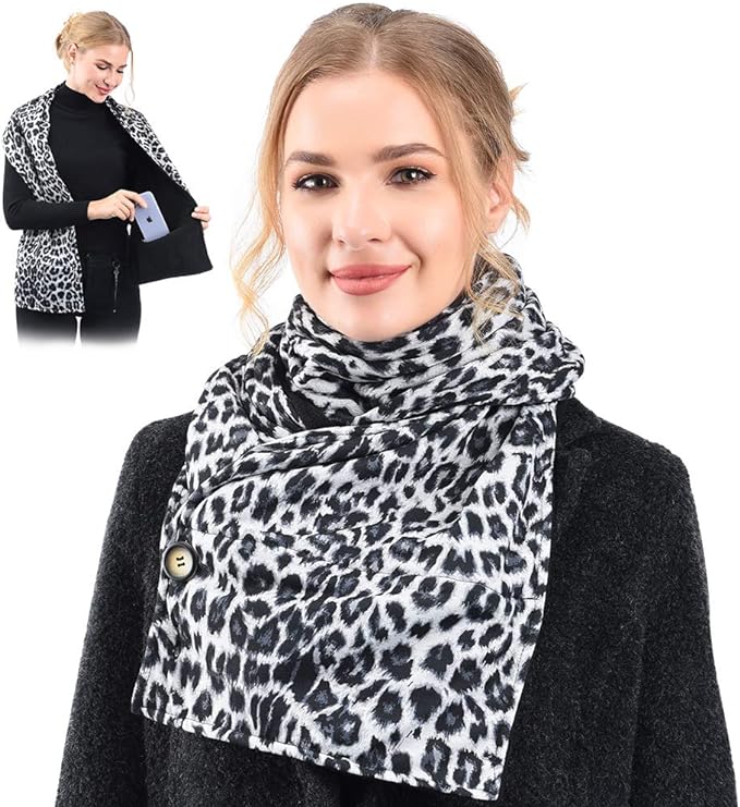 VBIGER Homme et Femme &eacute;charpe Hiver &eacute;pais Chaud Automne &eacute;charpe Hiver &eacute;charpe Tissu avec Boutons et 2 Poches Zipp&eacute;es