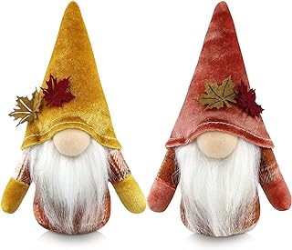 Gehydy Lot de 2 Deco Automne GNOME Peluche Elfe Décoration pour Maison Cuisine