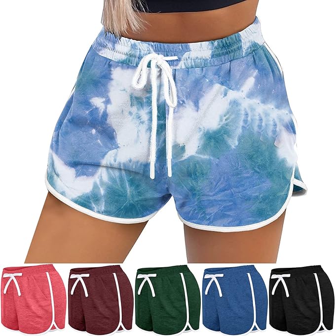 Shorts de Sport Femme Pantalon Court &Eacute;t&eacute; Respirant S&eacute;chage Rapide Bas de Pyjama Courte avec Cordon &Eacute;lastique Casual Shorts de Femme pour Yoga Pilates Gym et Jogging S-XXL