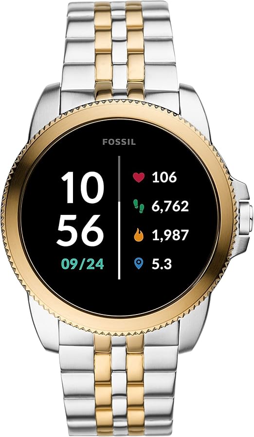 Fossil Homme Montre Connectée Gen 5 + 5E avec haut-parleur, fréquence cardiaque, NFC et alertes pour smartphones
