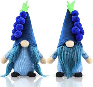 Gehydy Myrtille GNOME de Printemps Lot de 2 Deco Paques GNOME Peluche Elfe Décoration pour Maison Cuisine