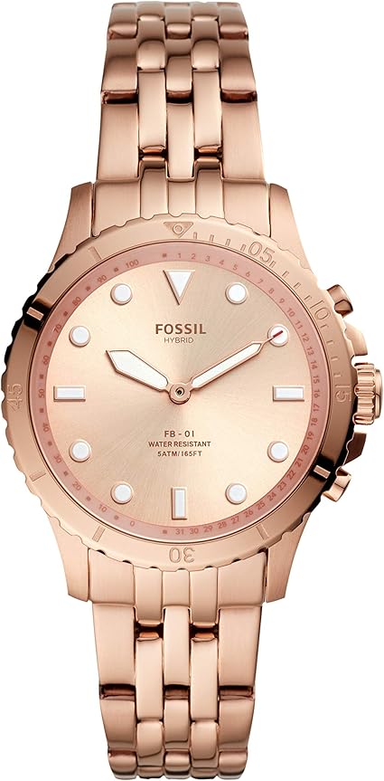 Fossil Montre connectée hybride FB-01 en acier inoxydable or rose