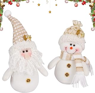 Ropniik Lot de 2 Poupée de Noël,Figurine de Noël Debout Décor de Noël Figurin Poupée GNOME de Noël Décoration de Noël Mign...