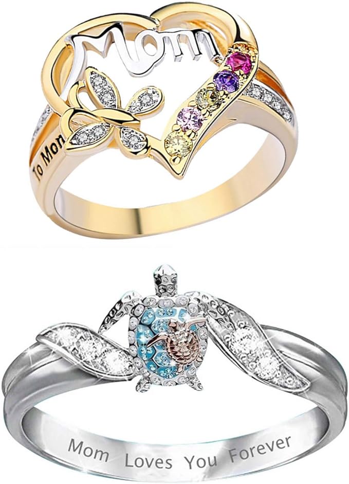 F&ecirc;Te Des M&egrave;Res Bague Bijoux Jewelry Magnifique Personnalis&eacute; Fian&ccedil;Ailles Anneau Mariage Classique Mariage Promise Engagement Anniversaire Magnifique Cadeau Cadeau De La M&egrave;Re Chic Et Unique