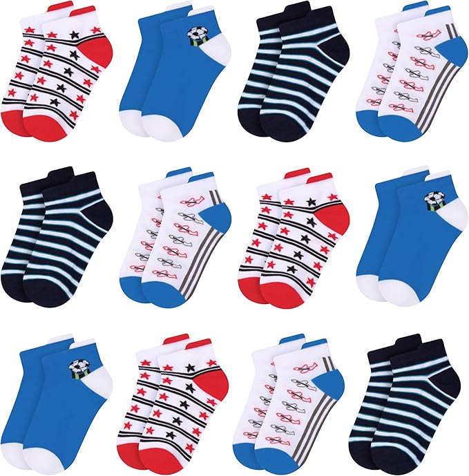 Libella Lot de 12 Chaussettes Sport de garçons pour les enfants colorés confortables pour les garçons 2116