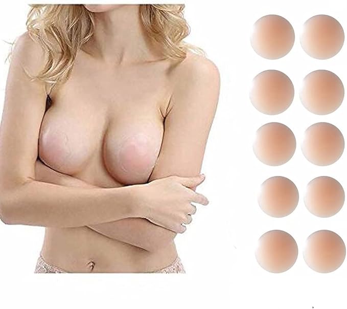 Soutien Gorge Dos Nu Invisible Push Up,5 Paires de Soutiens-Gorge Autoadh&eacute;sifs Bra R&eacute;utilisable Soutien Gorge Invisible Soutien Gorge Couvre Mamelon pour Femmes