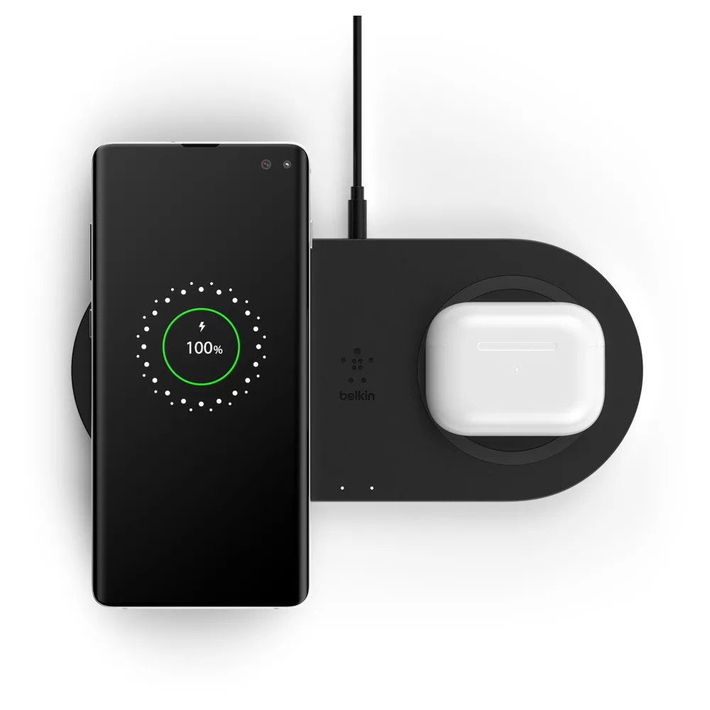 Chargeur induction BELKIN sans-fil 2x10W Pad avec chargeur à -82% de Réduction ( avec ODR) sur Boulanger