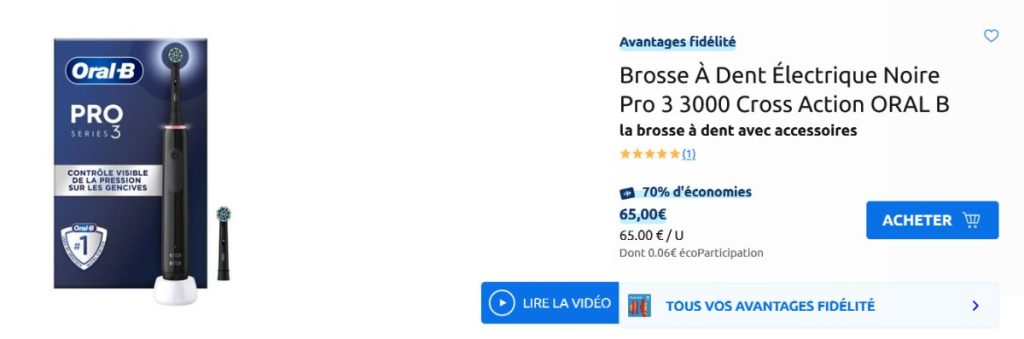 bon plan oral b pro 3 carrefour
