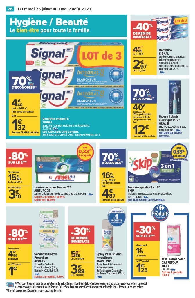 oral b pro 1 bon plan carrefour