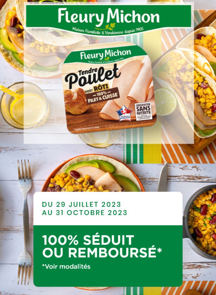 ODR 100% Remboursé sur le Tendre Poulet Rôti Sans Nitrite de Fleury Michon