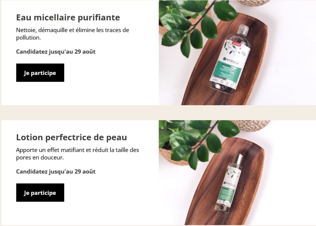 Centifolia Bon Plan : 50 Eau micellaire purifiante et 50 Lotion perfectrice de peau à tester gratuitement