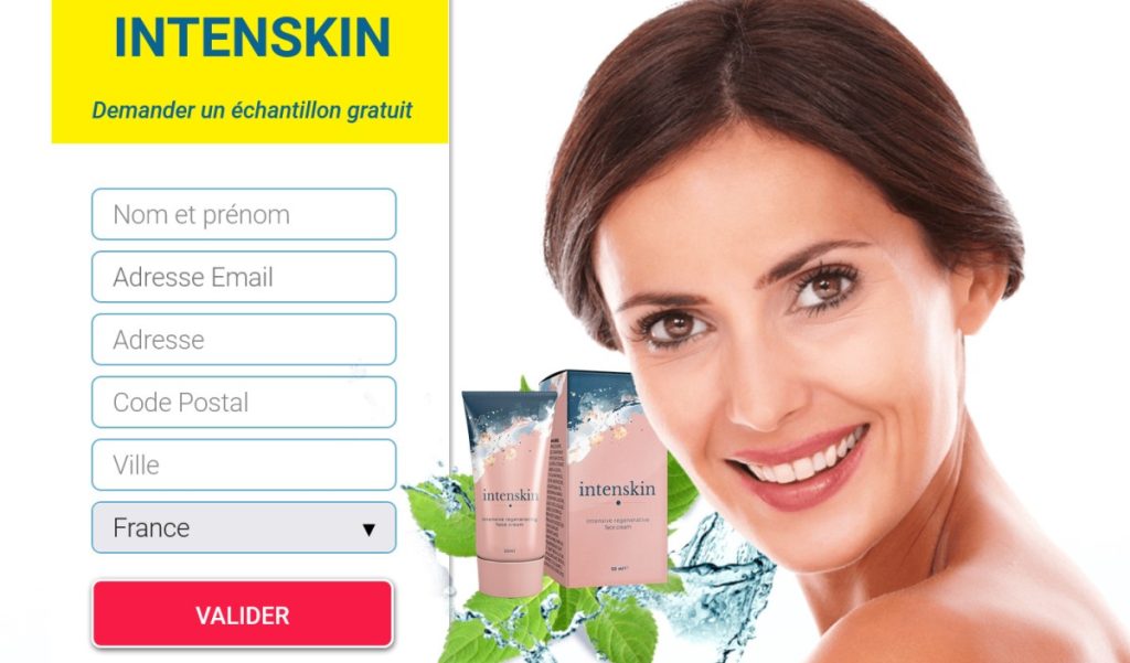 Formulaire de demande d'échantillon gratuit Intenskin pour une peau rajeunie.