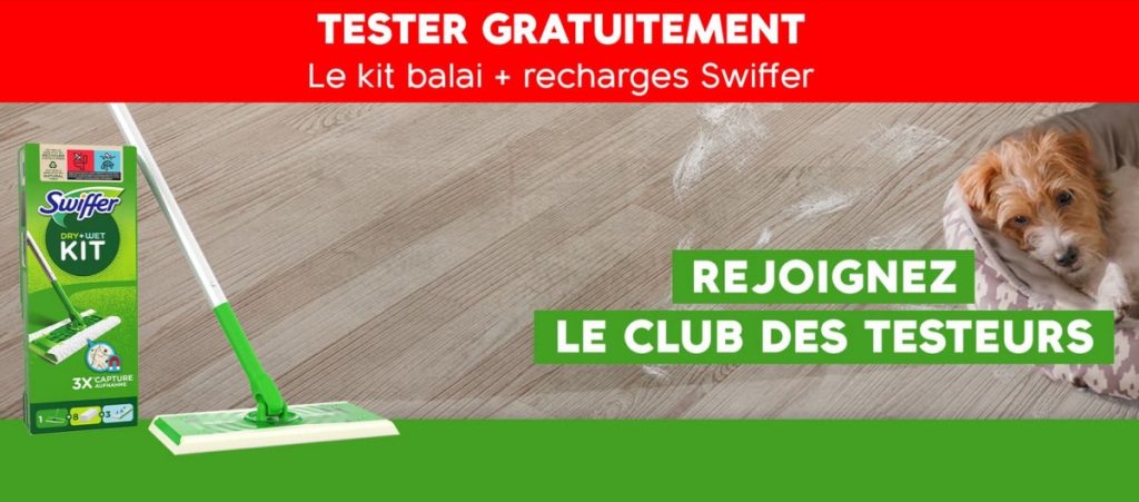 Image promotionnelle du Kit Swiffer pour le test gratuit sur Clubpromos.