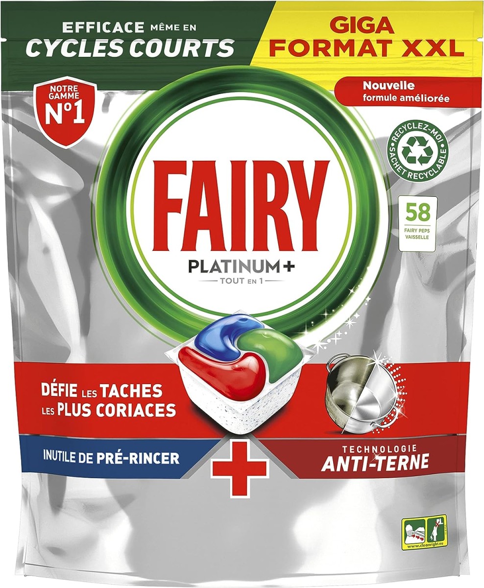 Pack gratuit de Fairy Platinum+ pour un nettoyage en profondeur.