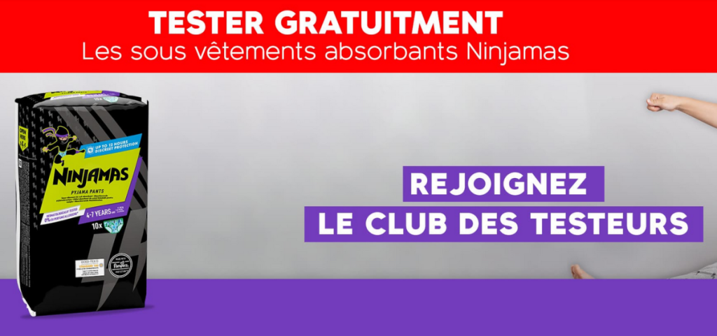 Offre de test gratuit des Pampers Ninjamas sur Envie de Plus.