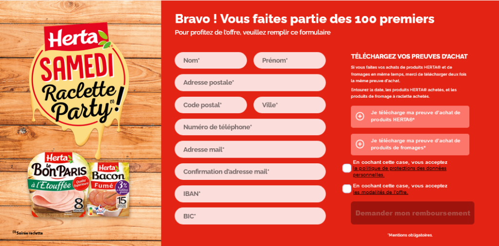 Formulaire ODR Raclette Herta Formulaire ODR Raclette Herta