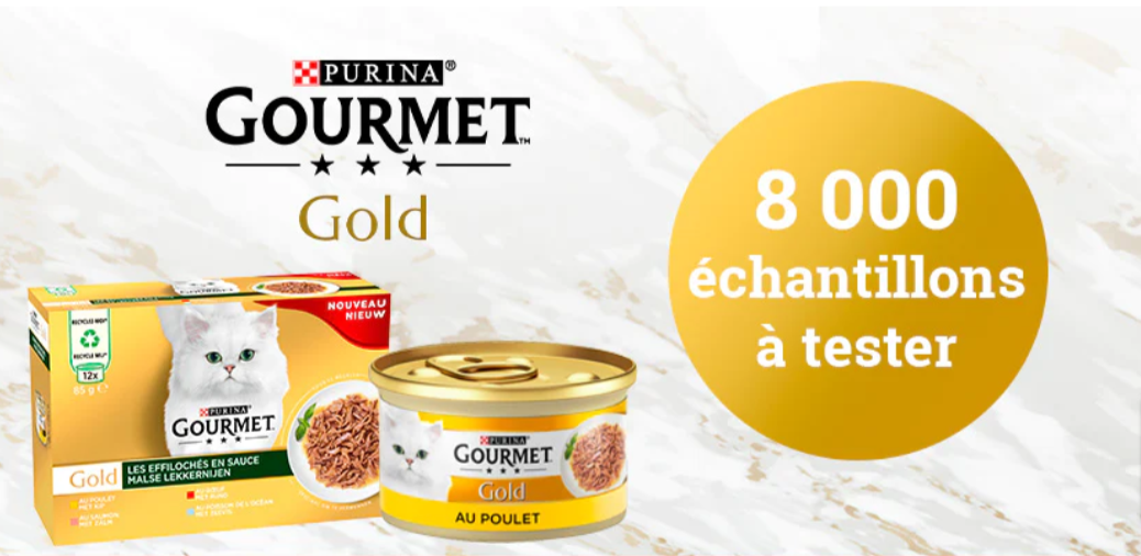 Boîtes d'échantillons gratuits de Gourmet Gold pour chat