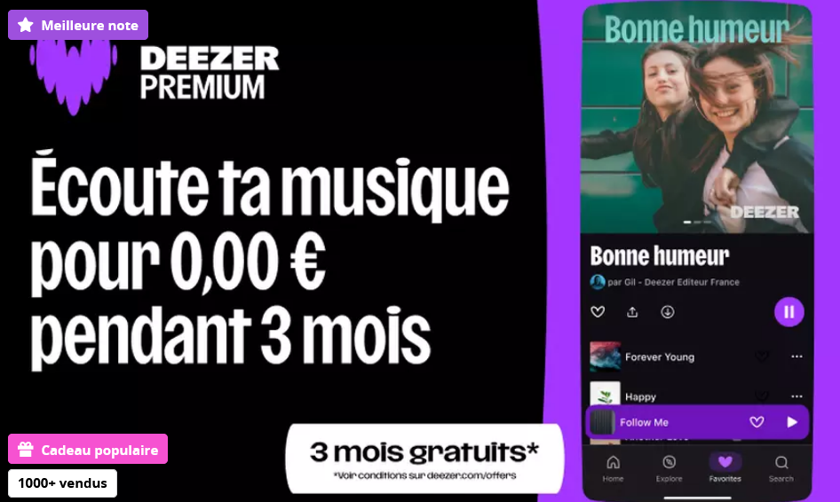 Deezer Premium 3 Mois Gratuits via Groupon : Musique Illimitée
