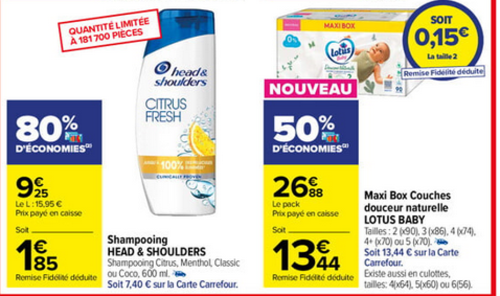 Offre Exceptionnelle Head & Shoulders Shampooing Head & Shoulders Gratuit Carrefour