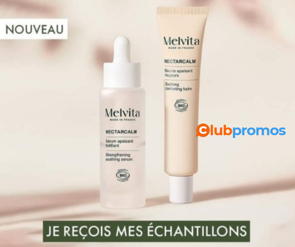 Offre exclusive d'échantillons gratuits Melvita pour découvrir la beauté bio.