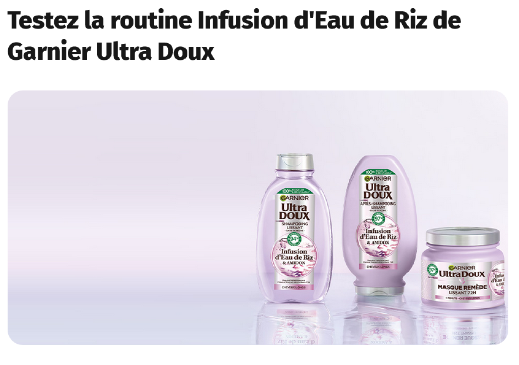 Test Gratuit Garnier Ultra Doux Bon plan Garnier Ultra Doux Infusion d'Eau de Riz