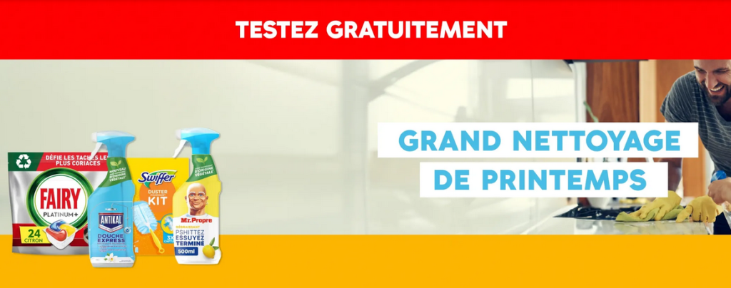 Offre spéciale : Testez 50 produits P&G gratuitement pour le Grand Nettoyage de Printemps