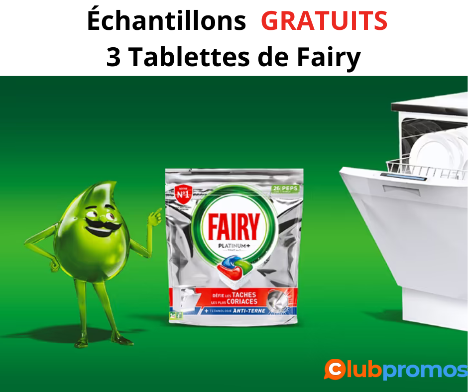 Échantillons gratuits Fairy Platinum pour un nettoyage supérieur