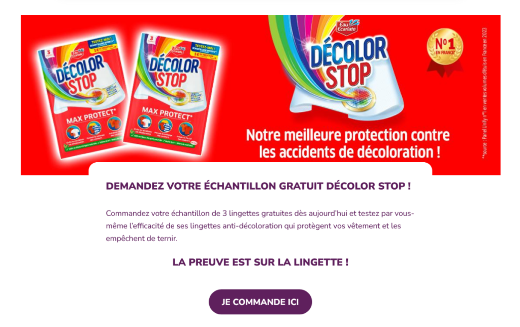 Bon plan 2024 : Échantillon gratuit Décolor Stop