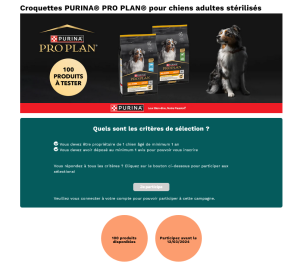 Offre de test croquettes PURINA PRO PLAN consoanimo