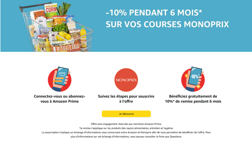 Guide pour bénéficier de la remise Monoprix via Amazon Prime