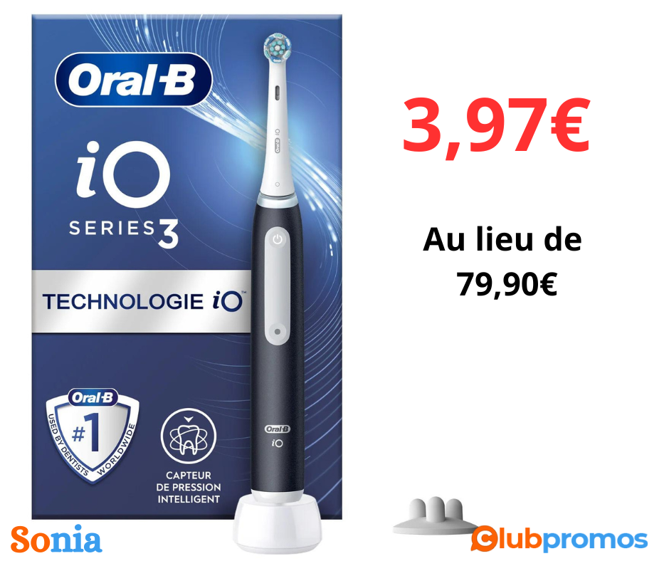 Oral-B Série 3s iO en vente pour 3,97€ chez Carrefour, vue de la promotion