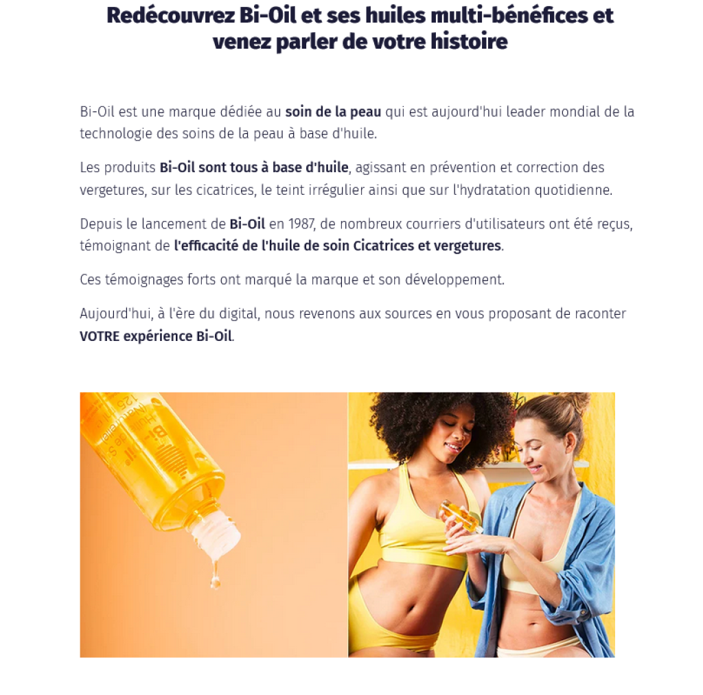 Bon Plan Bi-Oil Test Gratuit Capture du bon plan Bi-Oil