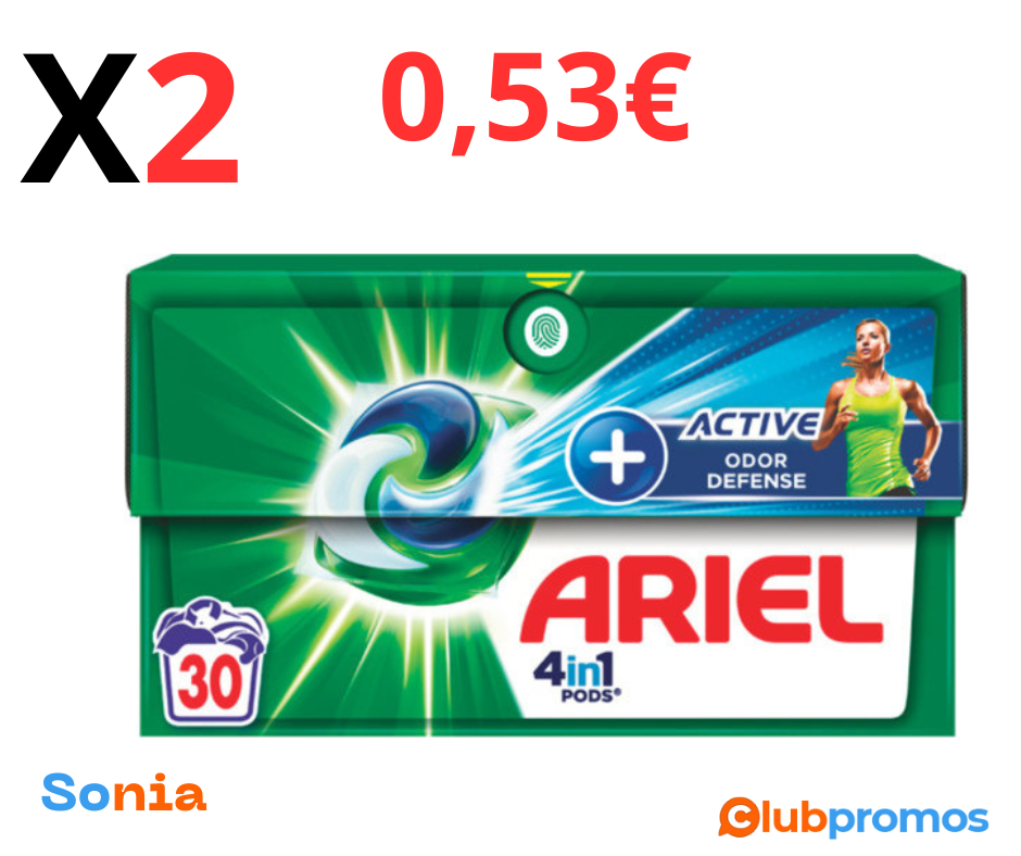 Lot de 2 paquets de lessive Ariel pods à seulement 0,53€ Au lieu de 28,36€ chez Intermarché