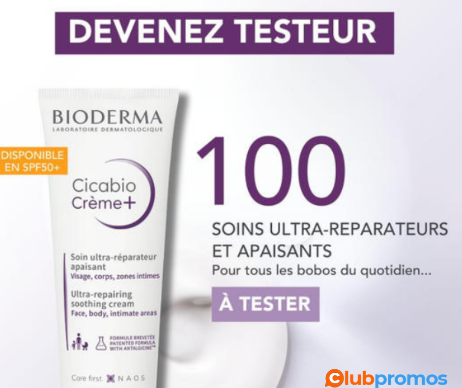 Remportez votre Cicabio Crème+ avec le Nouveau Bon Plan Bioderma !